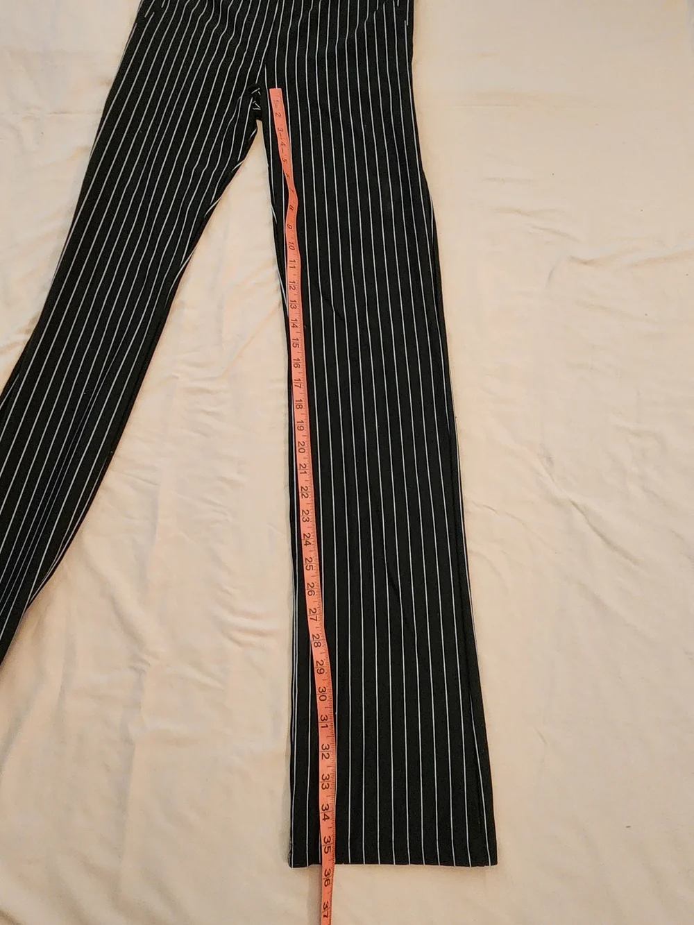 Women's Black Pinstripe Slim Leg Pants